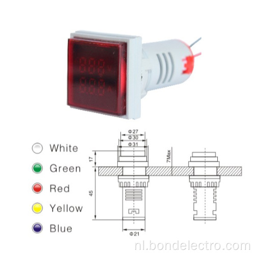 AD101-22VAM: Dubbele Fasen Voltmeter Ampèremeter